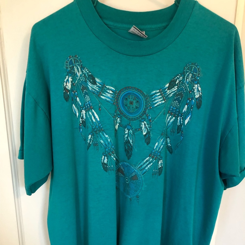 Vintage turquoise tee - XL